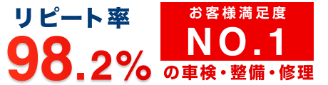 リピート率98.2％ お客様満足度No.1の車検・整備・修理